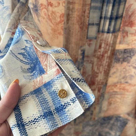 $498 NEW TORY BURCH Silk Patchwork shirt dress 8 - Picture 8 of 14